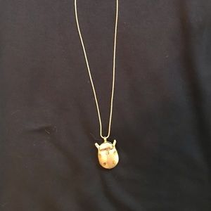 Vintage ladybug necklace with a clock inside!